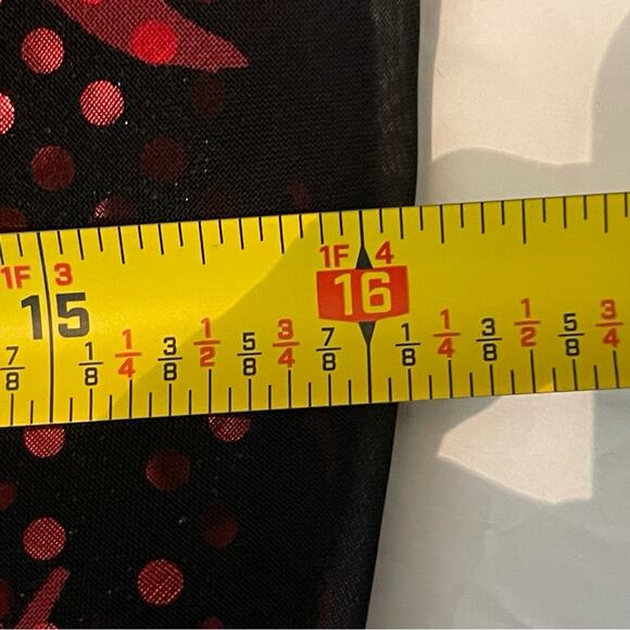 Jessica Howard Sheer Black Red Sequin Party Asymmetrical Midi Dress NWOT Size 4P - Picture 11 of 13